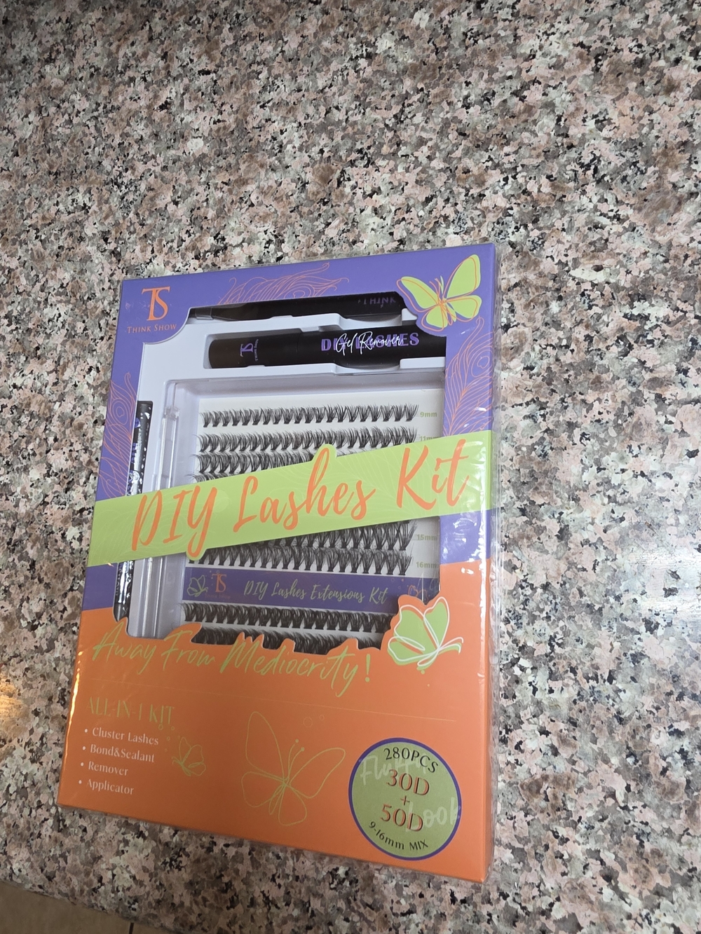 DIY Lashes Kit - Purple & Orange Eyelash Extensions